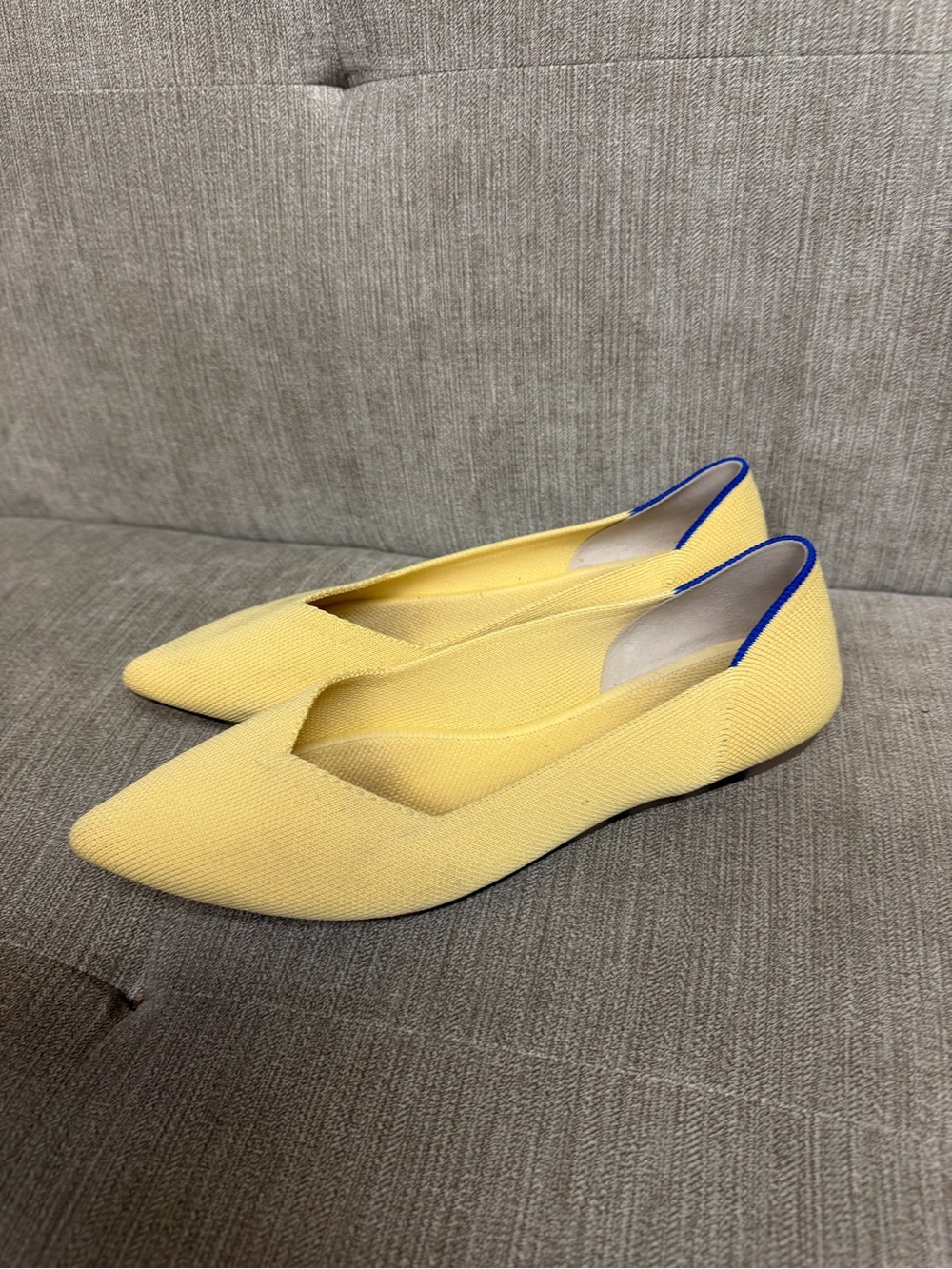 Rothy’s yellow point flats 8